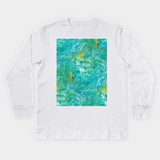 Marbled Paper Abstract : Pellucid Pools Kids Long Sleeve T-Shirt